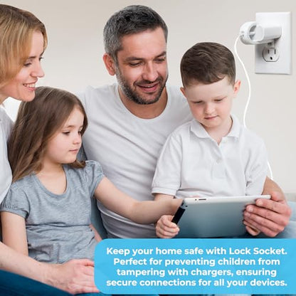 Pro USB-C Fast Charger Lock 2/PK - Anti Theft Cord & Outlet Lock, with Security Screw. for Apple iPhone 16/15/14/13/12/11/ X/MAX/XR/8/7, iPad, Samsung and More -Child-Safe - Made in USA