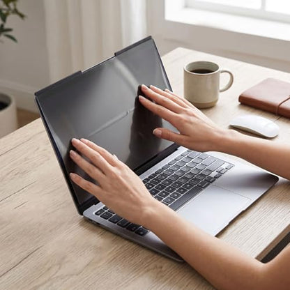 Diyeeni 15.6 Inch Privacy Screen, Anti Protector Film with Magnetic Attachment for Laptops Monitors, Scratch Proof and Clear Viewing