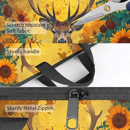 Laptop Bag,14 15 15.6 inch Laptop Case Sleeve,Computer Sleeve with Handle for Women Men,Carrying Case for MacBook,Dell,Lenovo,Notebook Computer,Cartoon Deer Sunflower - color: Cartoon Deer Sunflower