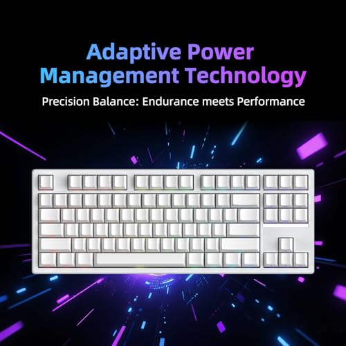 IROK FE87 V2 Wired Mechanical Keyboard, 8KHZ Polling Rate, Support SODC/Latency As 0.125MS，Hot Swappable,ARGB Backlit Gaming Keyboard(White/Crystal Snow Switch) - color: white, size: Crystal Snow Switch