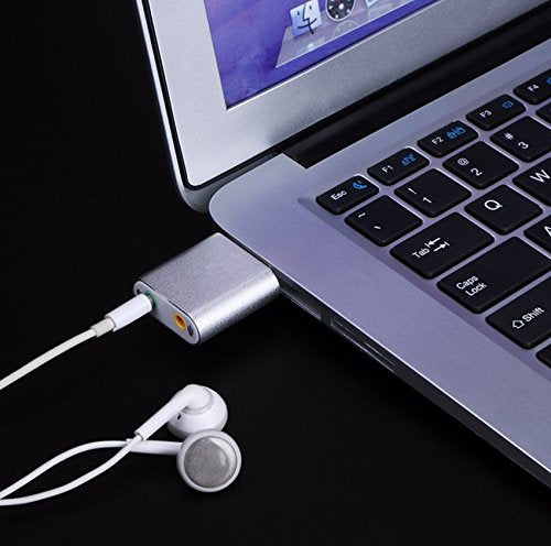 USB Audio Adapter with 3.5mm Speaker/Headphone and Microphone Jacks, Plug and Play, No External Drivers, Campatible with Windows, Mac, Linux and Chromebook