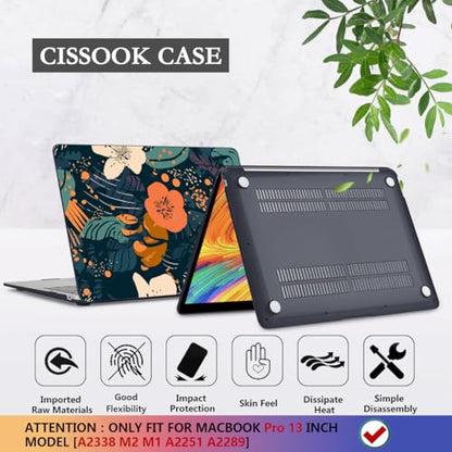 CISSOOK Compatible with MacBook Pro 13 inch Case 2025-2016 Release M2 M1 | 5in1 Set Plastic Flowers Hard Shell&Keyboard Cover for MacBook Pro13" Case A2338 A2251 A2289 A2159 A1989 A1706, Little Flower - color: Pro13inch-Little Flower