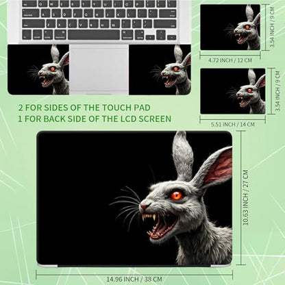 Laptop Skin Sticker Decal, Universal Protective Cover Fit 12 13 14 15.6 Inch Notebook, Reusable Water-Resistant Vinyl Decal w/ 2 Wrist Pads for Business Travel Office, Gray Rat Darkness - color: Gray Rat Darkness