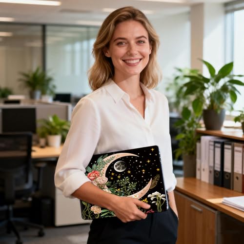 Universal Laptop Skin Sticker Decal for 11.6”12" 13" 13.3" 14" 15" 15.4" 15.6" Reusable Waterproof Scratch-Scratch Resistant Protective Vinyl Laptop Notebook Skin Stickers - Moon Floral Flower - color: Moon Floral Flower