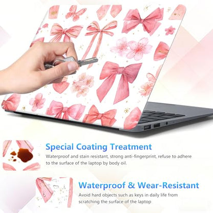 Laptop Skin Sticker Decal 15-15.6 Inch with Cute Mouse Pad, Universal Reusable Vinyl Sticker for 12.1 13 13.3 14 15.4 Inch Netbook and Notebook PC, Pink Bow Pattern - color: Pink Bow Pattern