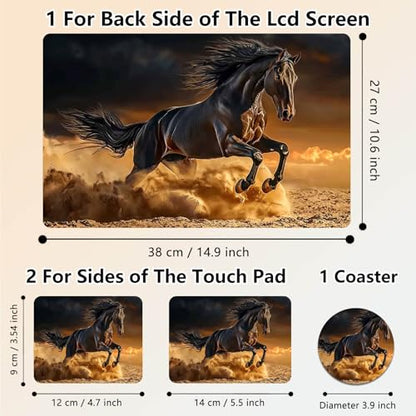 Laptop Skin Sticker Decal 15.6 Inch,12 13 13.3 14 15 15.6 in Laptop Netbook Skins for Notebook,Art Decal Removable Waterproof Scratch Resistant,Universal Vinyl Cover,Brown Horse Desert - color: Brown Horse Desert