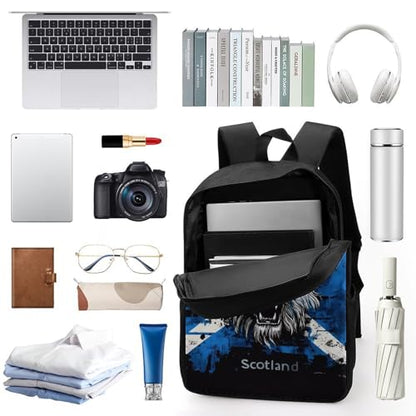 Scotland Scottish Lion 17 Inch Travel Backpack Deep Storage Laptop Shoulder Bags for Men Women