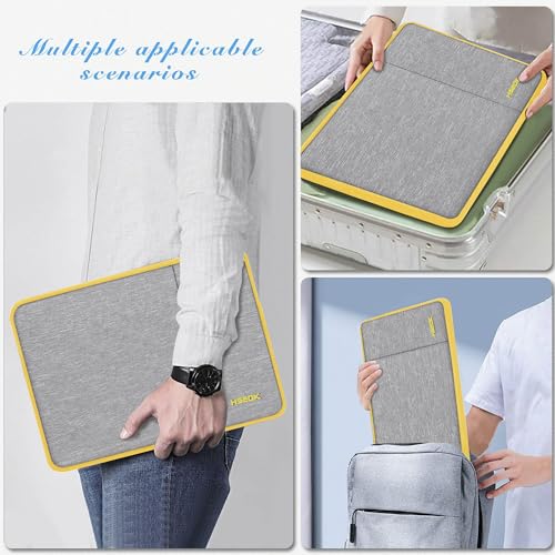 Hseok Laptop Case 13.3 14 inch Sleeve, Rainproof & Shockproof Carrying Case Compatible with MacBook Pro/Neo 14 M5/M4/M3/M2/M1,13.3 MacBook Air/Pro,XPS 14 and Most 13"-14" Notebook Tablet,Gray-Yellow - color: Gray-yellow