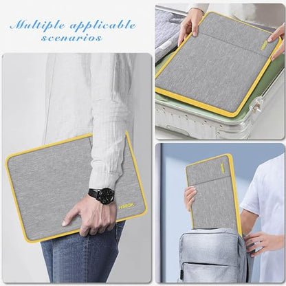 Hseok Laptop Case 13.3 14 inch Sleeve, Rainproof & Shockproof Carrying Case Compatible with MacBook Pro/Neo 14 M5/M4/M3/M2/M1,13.3 MacBook Air/Pro,XPS 14 and Most 13"-14" Notebook Tablet,Gray-Yellow - color: Gray-yellow