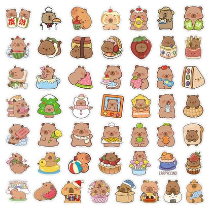 200pcs Cute Capybara Stickers Bluk.Waterproof Vinyl Stickers Pack for Water Bottle Laptop Skateboard Scrapbooking.Animal Decals Stickers Party Favors for Kids Girls Adults Teens - color: Capybara Stickers