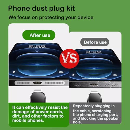 Dust Plug for iPhone Charger Port, Protects Charging Port Anti Dust Cover Anti-Lost Dust Plugs for Lightning, with Speaker Mesh Dustproof, Accessories for iPhone 14 13 12 11 (Plus, Pro Max), 8-Pack