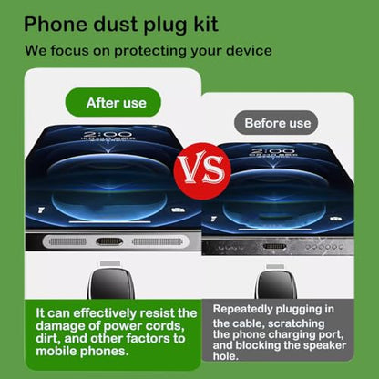 Dust Plug for iPhone Charger Port, Protects Charging Port Anti Dust Cover Anti-Lost Dust Plugs for Lightning, with Speaker Mesh Dustproof, Accessories for iPhone 14 13 12 11 (Plus, Pro Max), 8-Pack