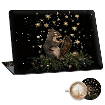 Laptop Skin Sticker Decal 15.6 Inch,12 13 13.3 14 15 15.6 in Laptop Netbook Skins for Notebook,Art Decal Removable Waterproof Scratch Resistant,Universal Vinyl Cover,Cute Squirrel Star - color: Cute Squirrel Star