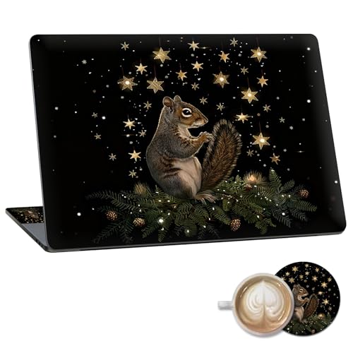 Laptop Skin Sticker Decal 15.6 Inch,12 13 13.3 14 15 15.6 in Laptop Netbook Skins for Notebook,Art Decal Removable Waterproof Scratch Resistant,Universal Vinyl Cover,Cute Squirrel Star - color: Cute Squirrel Star