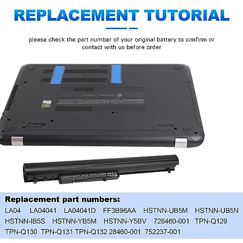 Futurebatt LA04 LA04DF Laptop Battery for HP Pavilion 14 15 Notebook PC Series 15-f272wm 15-f211wm 15-f233wm 15-f387wm Battery Compatible P/N: Spare 776622-001 728460-001 TPN-Q130 12-Month Warranty - color: LA04