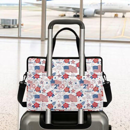 Laptop Sleeve, Laptop Cover with Adjustable Strap Computer Bag Tablet Notebook Sleeves Handbag Messenger Briefcase - color: Usa 250th Birthday Design
