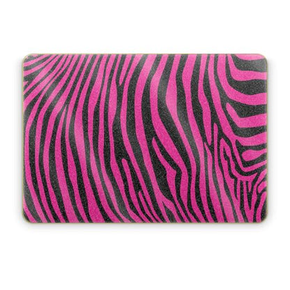 Glossy Glitter Laptop Skin Compatible with Apple MacBook Neo - Pink Zebra - Premium 3M Vinyl Protective Wrap Decal Cover - Easy to Apply | Crafted in the USA by MightySkins - color: Pink Zebra, size: MacBook Neo Full Cover Skin, style: Glossy Glitter Fini