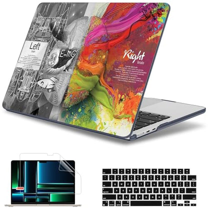 May Chen for MacBook Air 15 inch Case M5 M4 M3 M2 2026 2024-2023, Model A3448 A3241 A3114 A2941, Closes Seamlessly Hard Shell Laptop Cover with Keyboard Cover, Brain - color: Brain