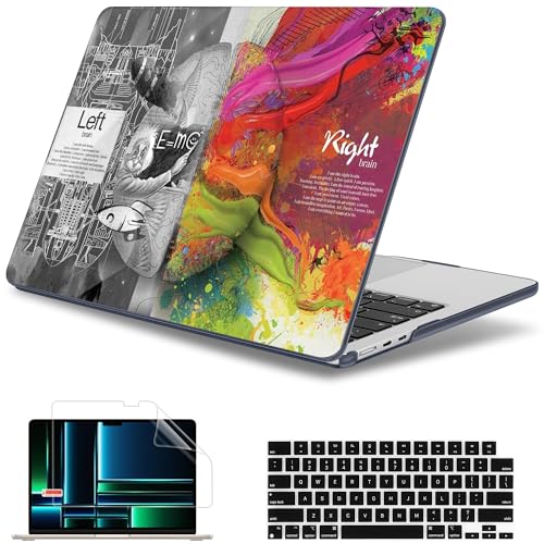 May Chen for MacBook Air 15 inch Case M5 M4 M3 M2 2026 2024-2023, Model A3448 A3241 A3114 A2941, Closes Seamlessly Hard Shell Laptop Cover with Keyboard Cover, Brain - color: Brain