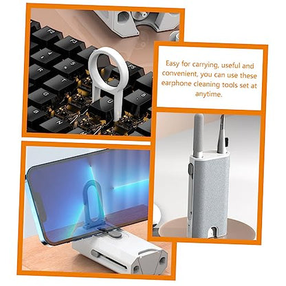 VANZACK 1Set Cleaning Kit for Keyboards and Screens Multi Functional Brush and Earphone Cleaner Tools Safe Material for Phones Laptops and Cameras for Home Office Use