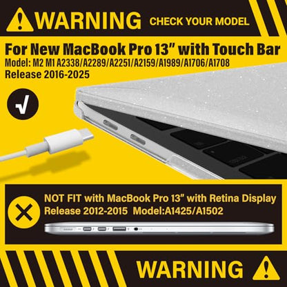 IBENZER Compatible with MacBook Pro 13 Inch Case M2 M1 2026 2025 2024 2023 2022 A2338 A2289 A2251 A2159 A1989 A1706 A1708, Hard Shell Case & Keyboard Cover for Mac Pro 13, Star Clear,T13S-CL+1 - color: Star Clear