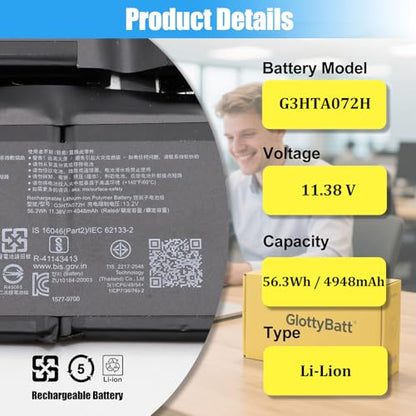 G3HTA072H Battery Replacement for Microsoft Surface Laptop Studio 1964 14.4" Series Laptop Battery G3HTA071H 56.3Wh