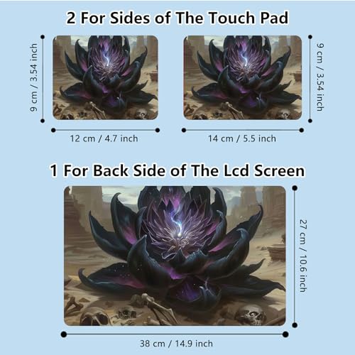 Universal Laptop Skin Sticker with 2 Wrist Pad Skins, Waterproof Scratch Resistant Vinyl Laptop Cover Decal, Cut to Fit for 11–15.6 Inch MacBook HP Dell Lenovo, Dark Lotus - color: Dark Lotus