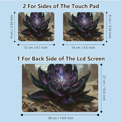 Universal Laptop Skin Sticker with 2 Wrist Pad Skins, Waterproof Scratch Resistant Vinyl Laptop Cover Decal, Cut to Fit for 11–15.6 Inch MacBook HP Dell Lenovo, Dark Lotus - color: Dark Lotus