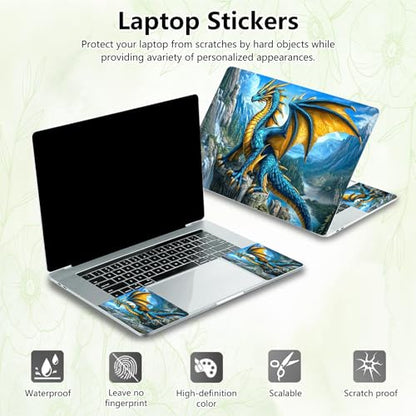 Laptop Skin Sticker Decal, Universal Reusable Vinyl Laptop Cover for 12" 13" 13.3" 14" 15" 15.4" 15.6" Notebook PC, Waterproof Scratch-Resistant with 2 Wrist Pads, Easy to Apply & Remove,G Dragon - color: G Dragon