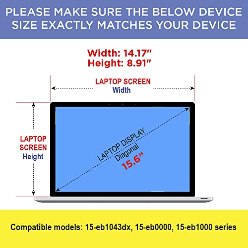Matte Anti Glare Screen Protector for HP Spectre x360 Convertible Compatible only with 15-eb1043dx, 15-eb0000, 15-eb1000 series 15.6 inch Laptop [2 PACK]