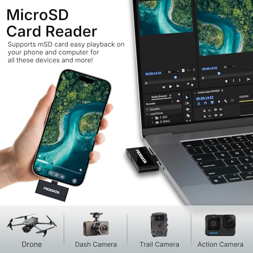 Micro SD Card Reader for iPhone 17/16/15, iPad, Android, Mac, PC, Laptop, USB C Memory Card Reader Adapter, Auto Photo Backup While Charging, Apple MFi Photo Stick iXflash Q w/Free App Black - color: Black