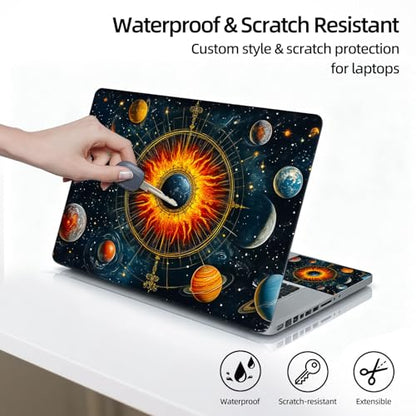 Universal Laptop Skin Sticker Decal, 12"-15.6" Aesthetic Vinyl Wrap, Cosmic Astrology Planets Waterproof Notebook Cover Art Protector for MacBook HP Dell Lenovo, Fits 13" 14" 15" 15.6" - color: Cosmic Astrology Planets