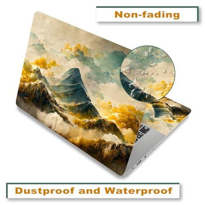 Laptop Decal Sticker Skin Cover, 12" 13.1" 13.3" 14" 15" 15.4" 15.6" Laptop Netbook Vinyl Skin Sticker Cover Notebook PC Protector (2 Wrist Pad Included), Removable Reusable, Mountain Sea of Clouds - color: Mountain Sea of Clouds