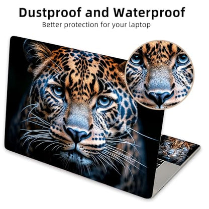 Aesthetic Laptop Skin Cover,12-15.6 Inch Universal Vinyl Sticker Decal,Leopard Face Pattern Waterproof Scratch-Resistant Notebook Wrap,Removable Residue-Free Protector - color: Leopard Face Pattern