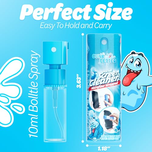 Gunk Getter - Pocket Screen Cleaner (2 Pack) - iPhone Andriod iPads Tablets Car Screens Monitors Travel TSA