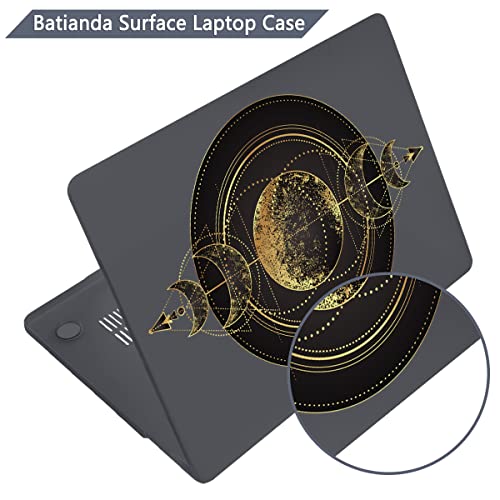 Batianda Case for 12.4" Microsoft Surface Laptop Go 3 2023 Release/Surface Laptop Go 2 (2022), Designed Clear Protective Plastic Hardshell & Keyboard Cover & Screen Protector, Moon Magic - color: Moon magic