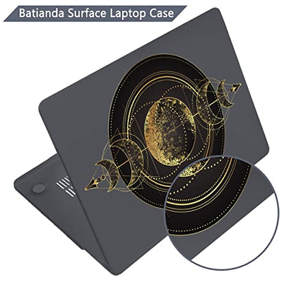 Batianda Case for 12.4" Microsoft Surface Laptop Go 3 2023 Release/Surface Laptop Go 2 (2022), Designed Clear Protective Plastic Hardshell & Keyboard Cover & Screen Protector, Moon Magic - color: Moon magic