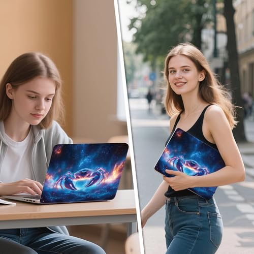 Universal Laptop Skin Sticker Decal, 12"-15.6" Aesthetic Vinyl Wrap, Cosmic Crab Zodiac Waterproof Notebook Cover Art Protector for MacBook HP Dell Lenovo, Fits 13" 14" 15" 15.6" - color: Cosmic Crab Zodiac