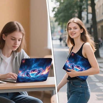 Universal Laptop Skin Sticker Decal, 12"-15.6" Aesthetic Vinyl Wrap, Cosmic Crab Zodiac Waterproof Notebook Cover Art Protector for MacBook HP Dell Lenovo, Fits 13" 14" 15" 15.6" - color: Cosmic Crab Zodiac