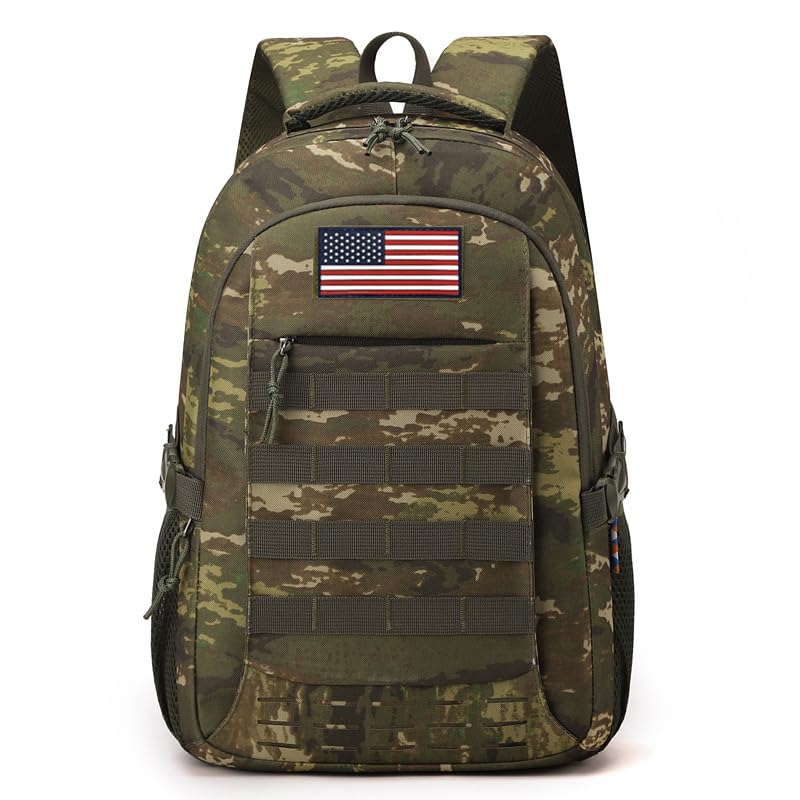 18 Inch Jungle Camo Teen School Backpack, 35L Water Resistant Large Capacity Bookbag with Luggage Strap, Daypack for Boys Girls School Daily Travel, Jungle Camouflage - color: Camo Backpack Single Pack-2