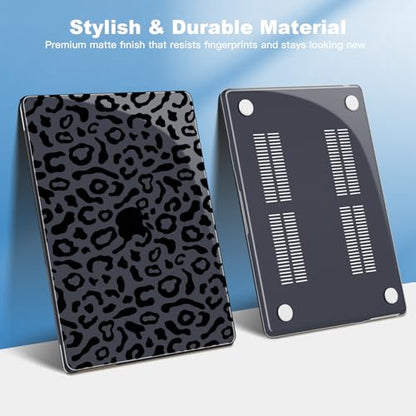 Teryeefi Hard Shell for MacBook Air 13 inch M4 M3 M2 Fit Model A3240/A3113/A2681, Laptop Protective Case with Keyboard Cover Trackpad Film for 2022-2025 MacBook Air 13.6, Leopard Print Black - color: Leopard Print Black