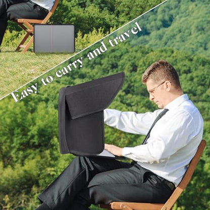 Portable Laptop Sun Shade Foldable Laptop Privacy Shield Blocks Sunlight Working Outside,Computer Anti Glare Shield Privacy Hood Case Fits for 15-16 inch(Patent Pending) - size: 15-16 inch