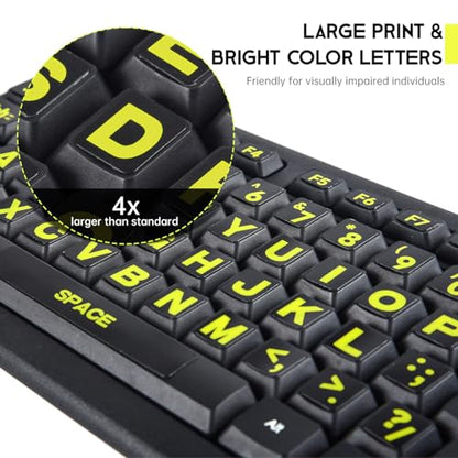 English Keyboard Letter Stickers Large Print Full Size Universal PC Computer Laptop Desktop Keyboard Replacement English Keyboard Stickers, QWERTY Alphabet Keyboard Stickers -1PCS - color: English-full Keyboard