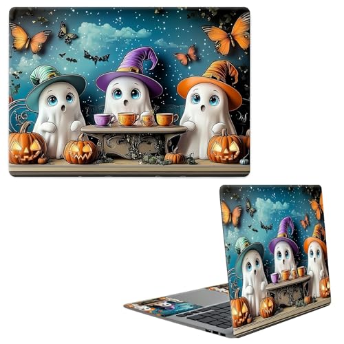 Laptop Skin Sticker Decal, Universal Protective Cover Fit 12 13 14 15.6 Inch Notebook, Reusable Water-Resistant Vinyl Decal w/ 2 Wrist Pads for Business Travel Office, Butterfly White Fairy - color: Butterfly White Fairy