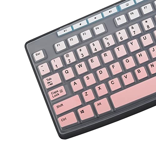 MUBUY Keyboard Cover Skin Protector Fit Logitech MK295 MK275 MK270 Wireless Keyboard, Logitech K200 K260 K270 MK200 MK260 Keyboard (NOT Fit Other Model Keyboards)-GradualPink - color: GradualPink
