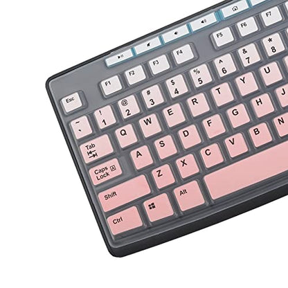 MUBUY Keyboard Cover Skin Protector Fit Logitech MK295 MK275 MK270 Wireless Keyboard, Logitech K200 K260 K270 MK200 MK260 Keyboard (NOT Fit Other Model Keyboards)-GradualPink - color: GradualPink