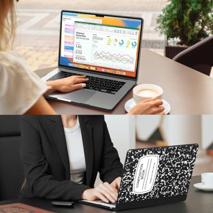 Fintie Case for MacBook Air 15.3 A3448/A3241/A3114/A2941, Composition Book | 2023-2026, M2/M3/M4/M5, Snap-On Shell Cover, Full Port Access, Easy On/Off, Lightweight - color: Composition Book