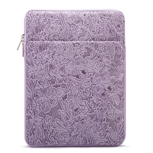 Kinmac 360° Protective Vertical Laptop Sleeve Case Cover Bag (Purple Flower PU, 12.5 inch-13.3 inch) - color: Purple Flower PU, size: 12.5 inch-13.3 inch