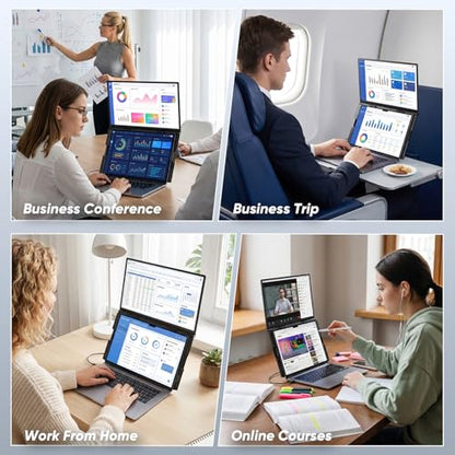 Laptop Screen Extender, 15.6” FHD 1080P Portable Monitor for Laptop, 0.2" Ultra-Thin Display with 100% sRGB, Dual Screen Extender for 13–17” Laptops, Plug & Play for Windows/Mac/Chrome/Android - size: 15.6" Dual Screen Extender