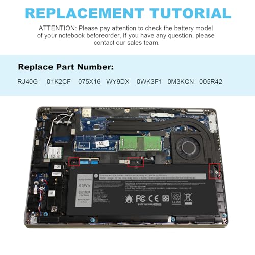 Fancy Buying RJ40G 005R42 0WK3F1 0M3KCN M033W 01K2CF Laptop Battery Replacement for Dell Latitude 15 5520 Latitude 14 5420 Precision 15 3560 Series 075X16 WY9DX P137G P137G001 P104F P104F001 - size: 9.64*3.78*0.23inch